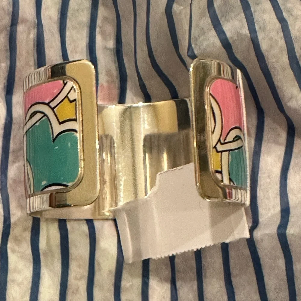 Brighton Colorful Heart Pattern Enamel Cuff Bracelet - Multicolor - Picture 3 of 3